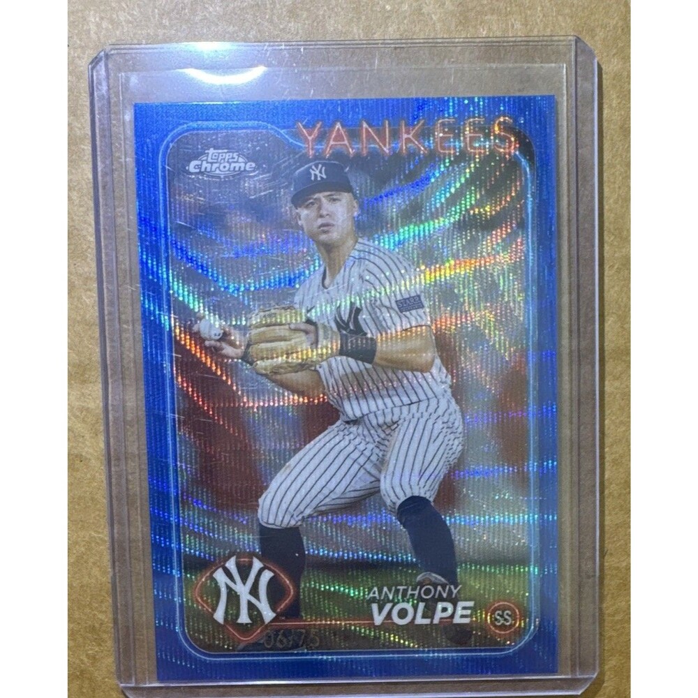2024 Topps Chrome Anthony Volpe #236 Blue Wave Refractor /75
